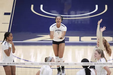 Volleyball Celebrating a Point