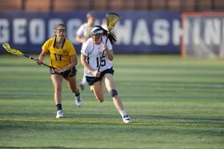 Senior Gabbi Hull scored two goals in the first half against Delaware.