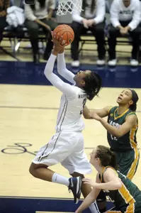 Junior Caira Washington finished just shy of a double-double with 13 points and eight rebounds.