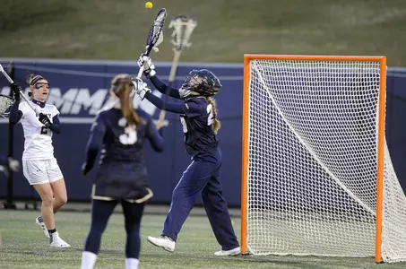 Adele Wise recorded nine saves while holding Navy to a season-low in goals scored.