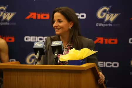 Jennifer Rizzotti was introduced as GW women's basketball's 10th head coach