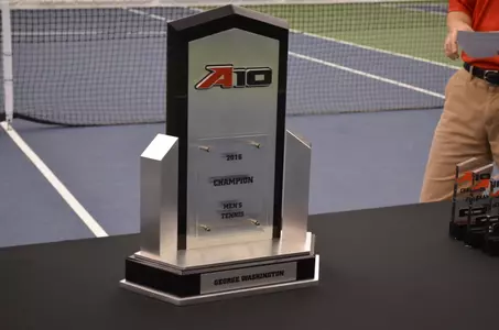 GW men's tennis captured its third consecutive A-10 title over the weekend.