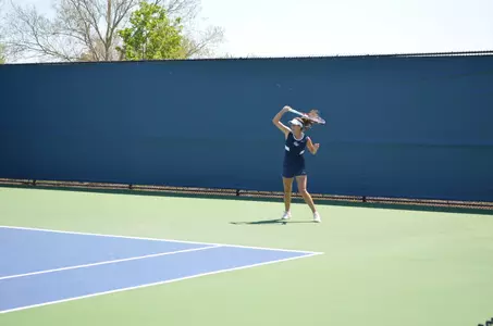 Sara Grubac finished the A-10 Championship with a 3-0 singles record.