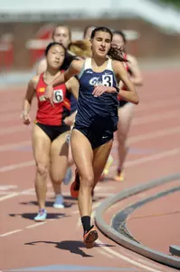 Miranda DiBiasio set a new personal best in the 5,000-meter run this weekend at the Colonial Relays.