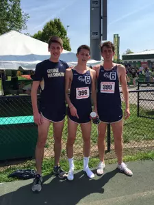Ryan DePinto (middle) was named Atlantic 10 All-Conference for the 1,500-meter run on Sunday at the A-10 Championship.