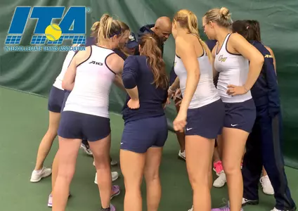 Women's Tennis huddles