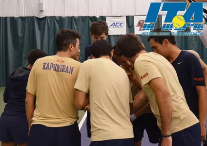Men's Tennis huddles