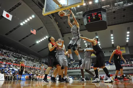 Yuta Watanabe scored 15 points in the win, including this putback dunk