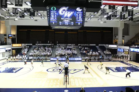 Charles E. Smith Center during a volleyball match