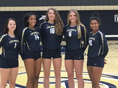 Volleyball student-athletes staged photo