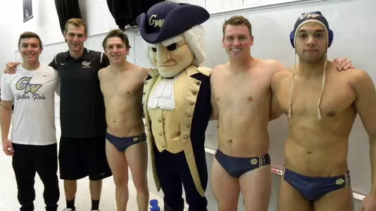 GW honored seniors (from left) Noah McKinnie Braun, Quentin Montgomery, Duke Becker, Joe Behun and Pierce Deamer.