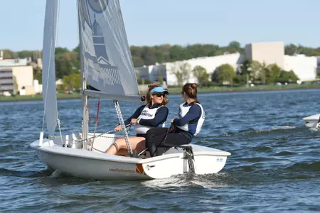 Belle Strachan and Miranda Bakos took fifth place in A Division at the Navy Fall Women's