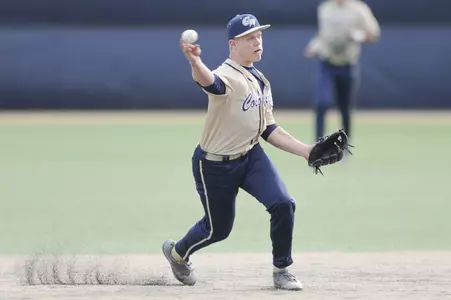 Freshman shortstop Nate Fassnacht was on base all five times (three walks, single, hit-by-pitch) in GW's 13-4 win over Towson on Tuesday.