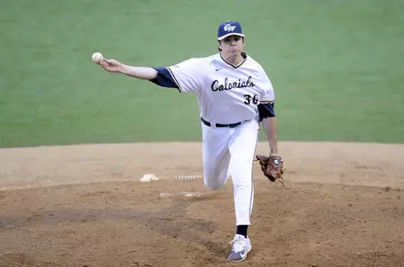 Senior closer Eddie Muhl pitched a scoreless eighth and ninth innings for his fourth save of the season in GW's 4-2 win over Richmond on Friday.
