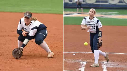 Elena Shelepak (left) and Sarah Costlow picked up weekly honors Tuesday.
