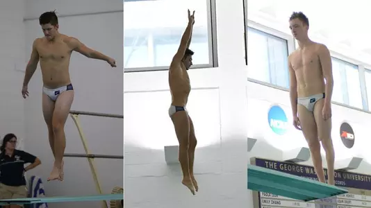 Nick Tomczyk, Jake Ortiz and Peter Nachtwey (from left) are trying to qualify for the NCAA Swimming & Diving Championships.