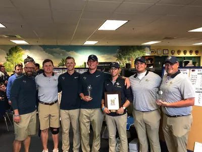 Porcelli (center) took the individual title as GW captured its first team title since 2012