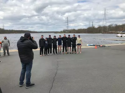 The Varsity 8 finished just three inches ahead of Navy to take first place.