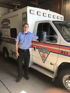 Kyle Hrabovsky is working as an emergency medical technician this summer.