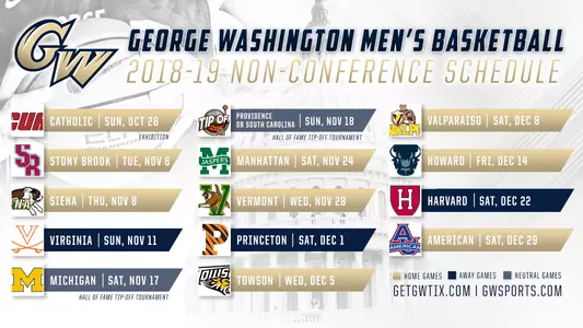 2018-19 MBB Non-Conference Schedule