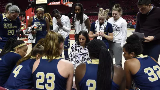 Women's Basketball Team Huddle