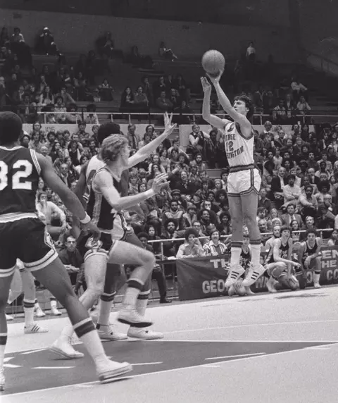 John Holloran shoots a jumper