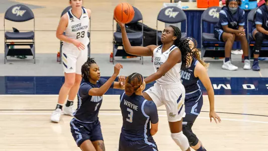 Neila Luma drives to score against Old Dominion