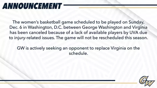 UVA women's game announcement