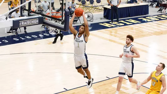 Jameer Nelson Jr. goes up for the dunk vs. Coppin State.