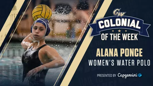 Graphic: Alana Ponce of Women's Water Polo is the Colonial of the Week