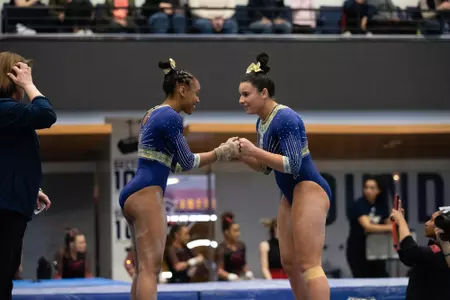Deja Chambliss and Cydney Crasa giving each other support.