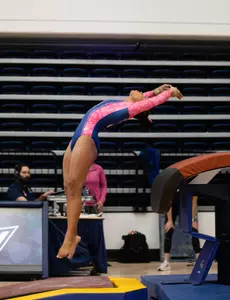 Deja Chambliss competes on vault.