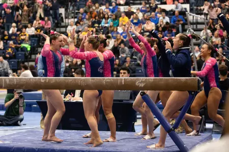 Hannah Cohen celebrates with team.