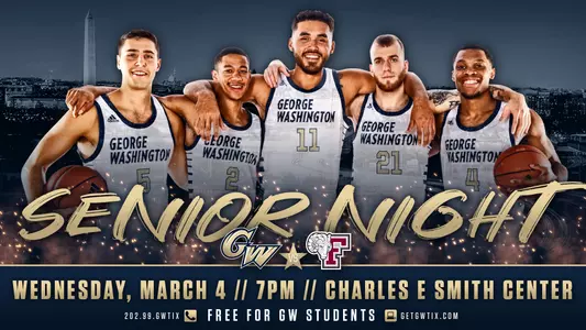 Graphic: Men's Basketball Hosts Fordham on Senior Night