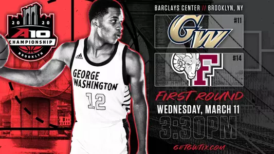 Graphic: Men's Basketball Plays Fordham in A-10 Championship