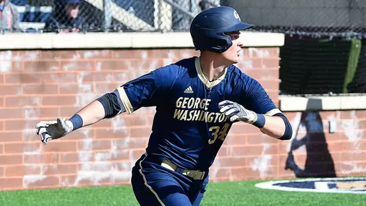 Derek Ripp begins to run after swinging.