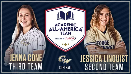 GRAPHIC: Jessica Linquist & Jenna Cone have been honored as CoSIDA Academic All-Americans