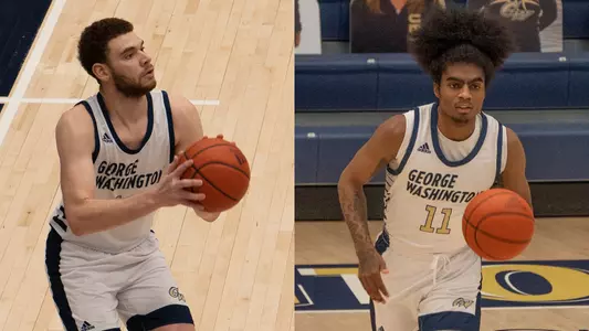 Jamison Battle (left) and James Bishop have led the Colonials offensively this season.