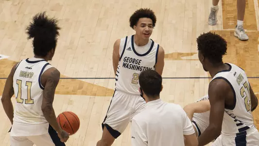 Tyler Brelsford celebrates the win over Duquesne.