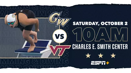 GRAPHIC: GW swimming & diving vs. Virginia Tech, Oct. 2, 2021