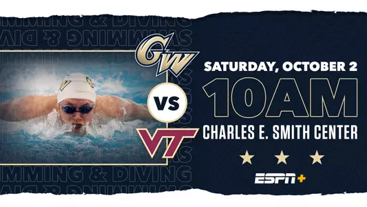 GRAPHIC: GW swimming & diving vs. Virginia Tech, Oct. 2, 2021