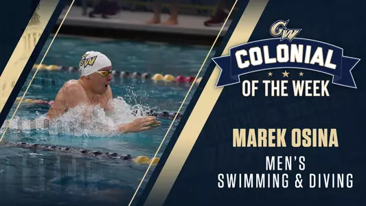 GRAPHIC: Colonial of the Week: Marek Osina of Men's Swimming & Diving