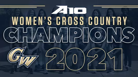 2021 Women's Cross Country A-10 Champions Graphic