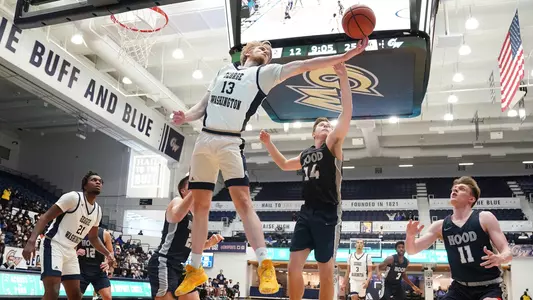 Hunter Dean skies for a rebound vs. Hood