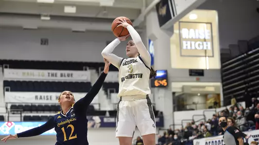 Aurea Gingras puts up a shot against Quinnipiac at the Smith Center
