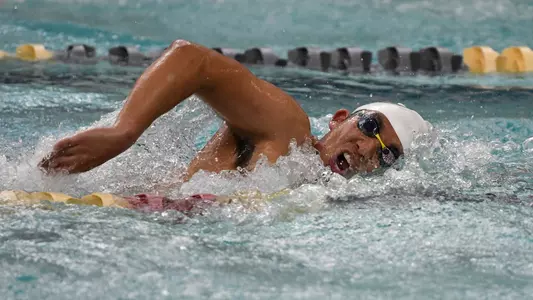DH Hwang swims vs. Virginia Tech.