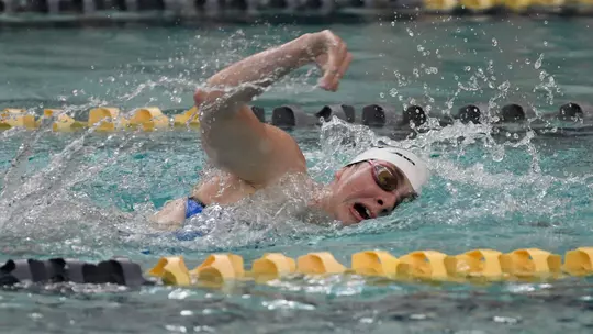 Erin McCarthy swims vs. Virginia Tech.