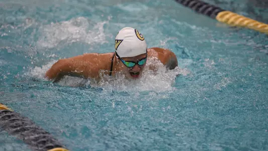 Andrea Moussier swims vs. Virginia Tech.