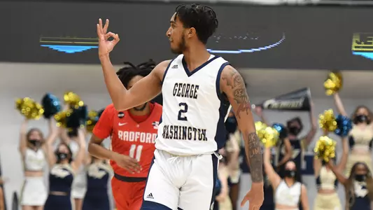 Brayon Freeman celebrates a 3-pointer vs. Radford