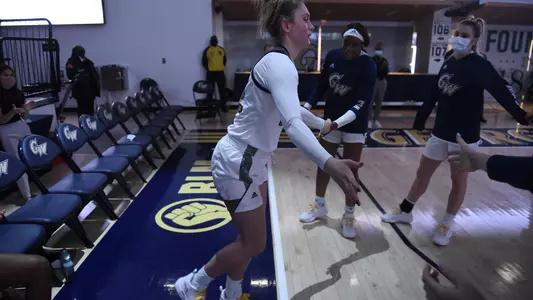 Faith Blethen takes the court against Lehigh